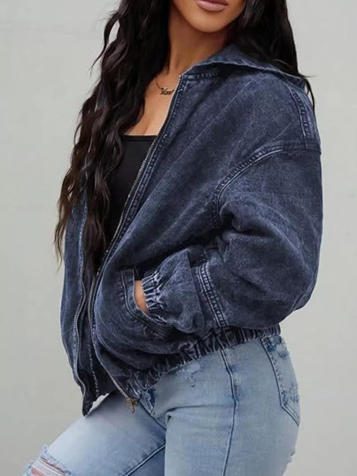 Oversize jacka i denim – bild 9