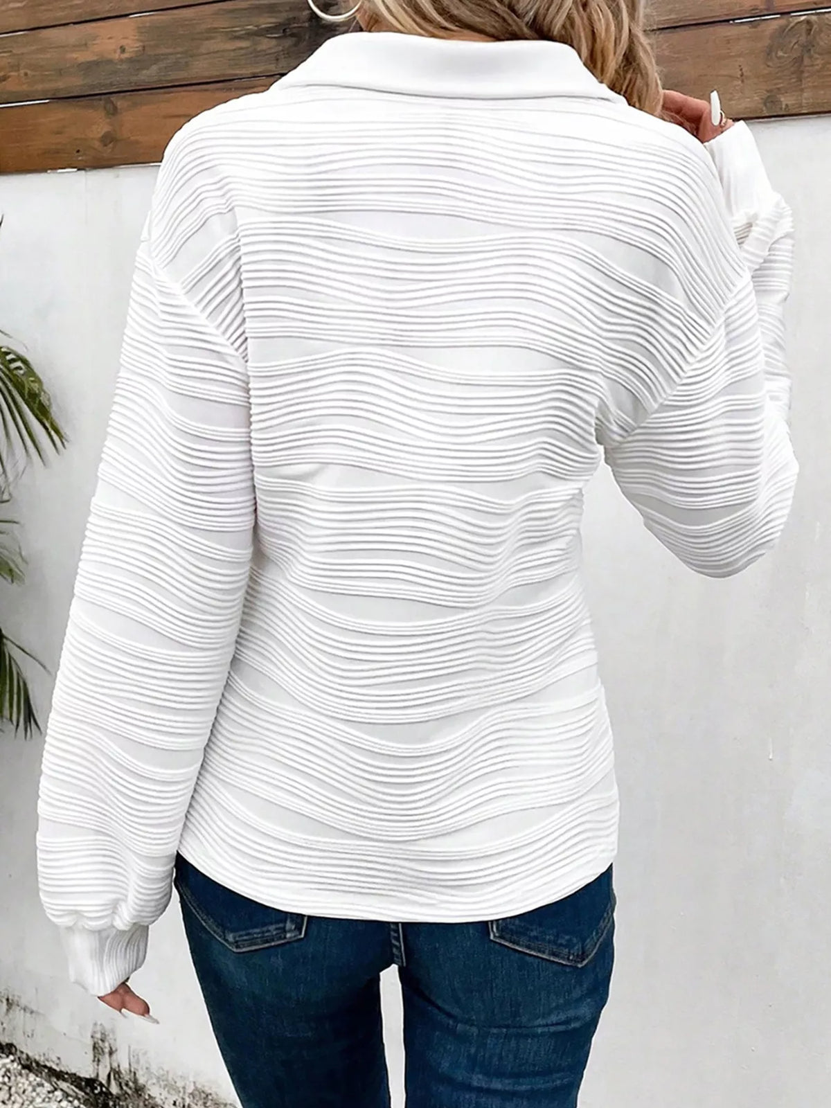 Räfflad sweatshirt – bild 2
