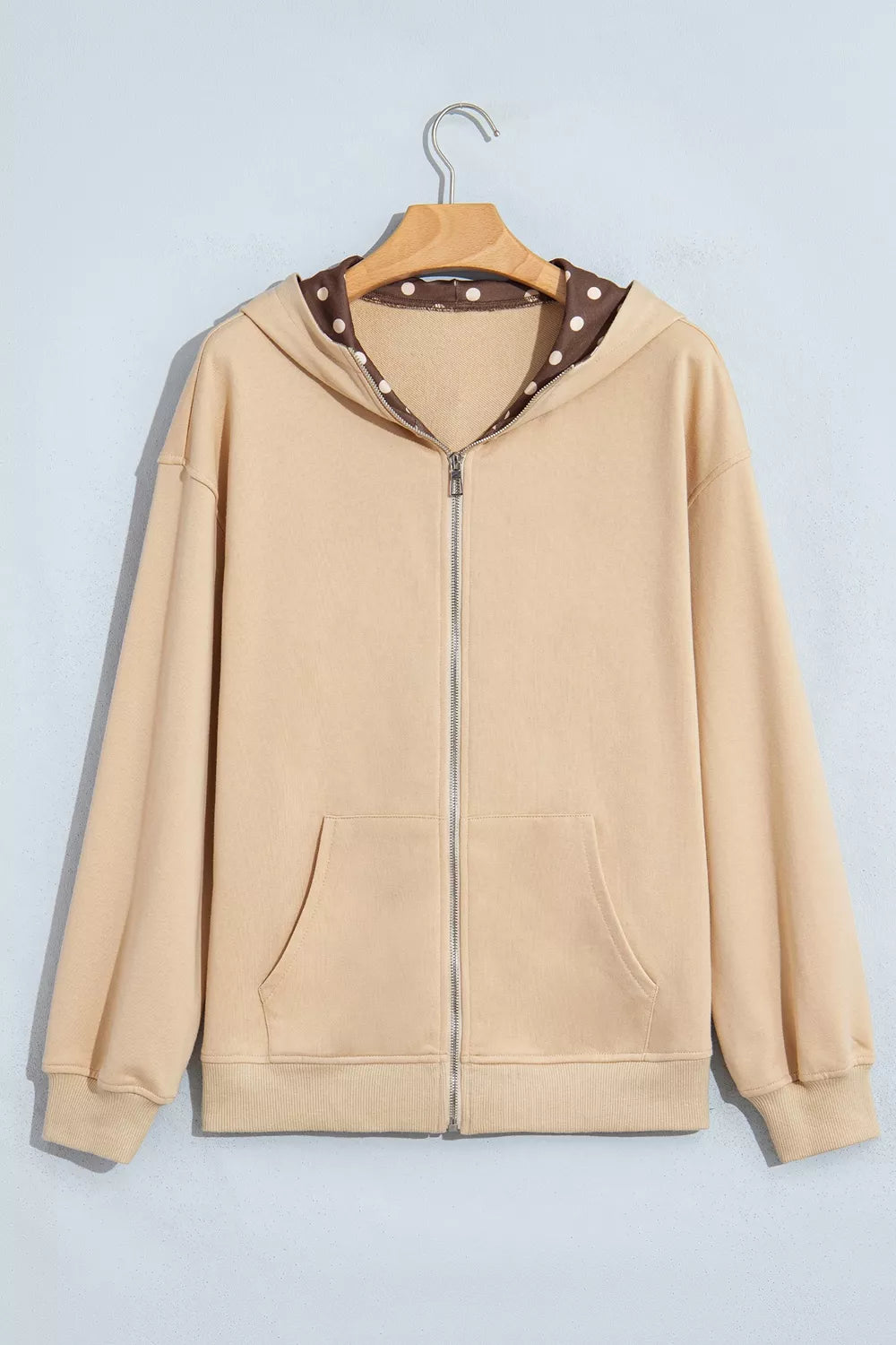 Prickig hoodie med dragkedja – bild 3