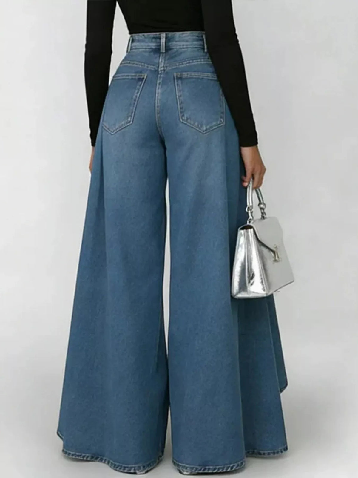 Asymmetriska jeans med hög midja – bild 2