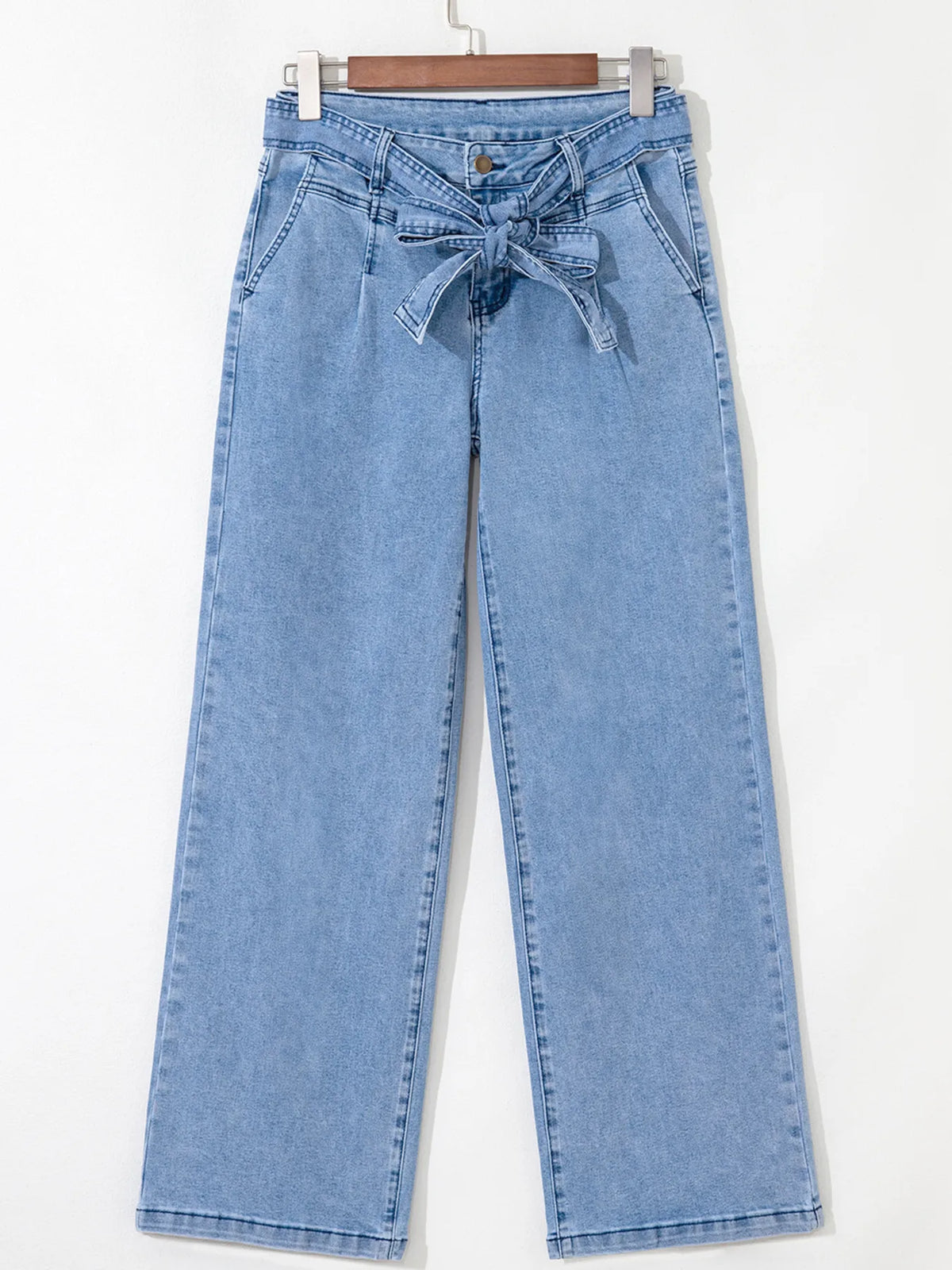 Vida jeans med hög midja och skärp – bild 3
