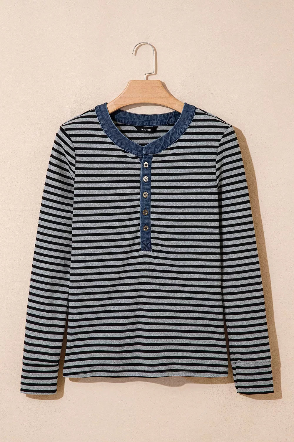 Randig topp i denim – bild 9