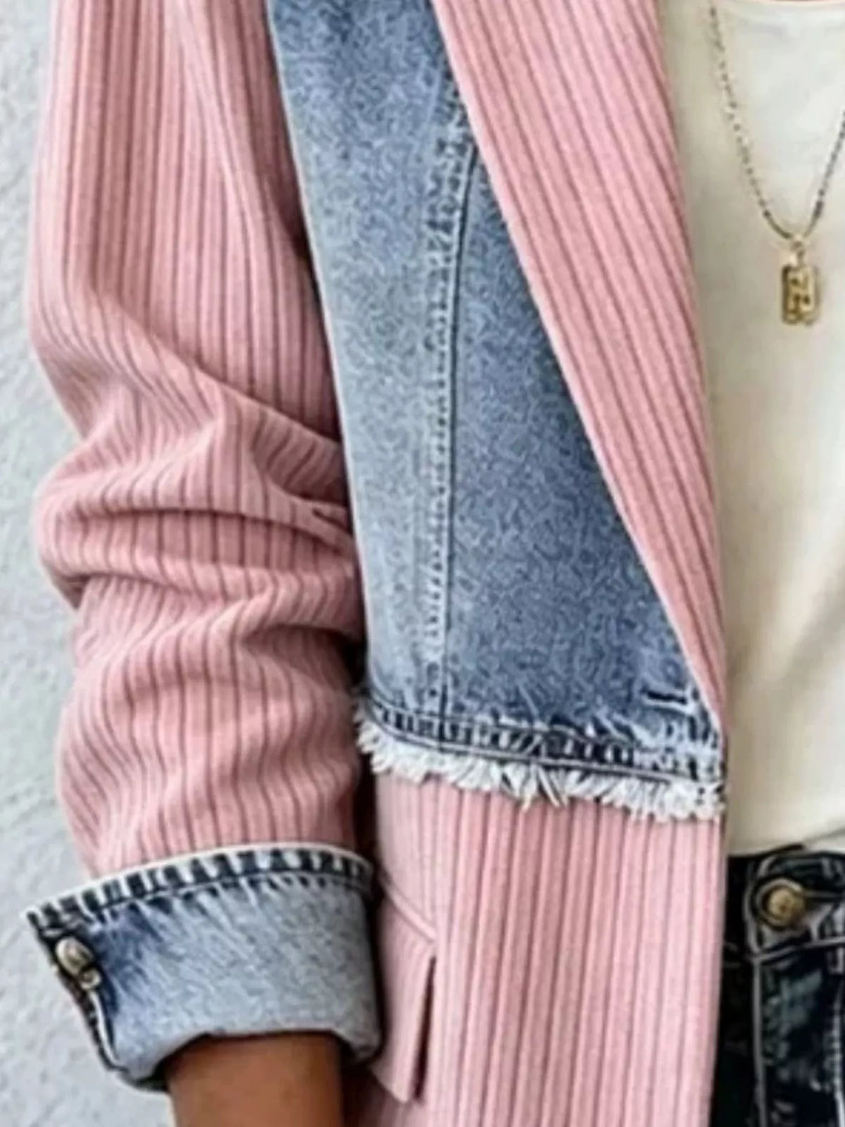 Ribbad blazer i patchwork – bild 10