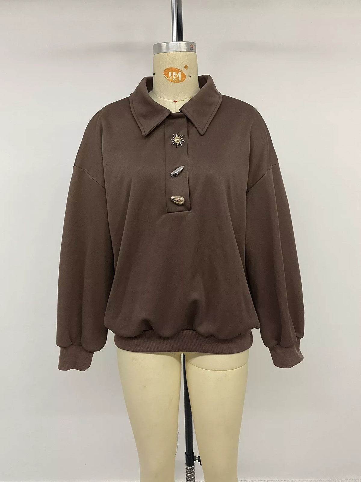 Sweatshirt med tryckknappar och polokrage – bild 11