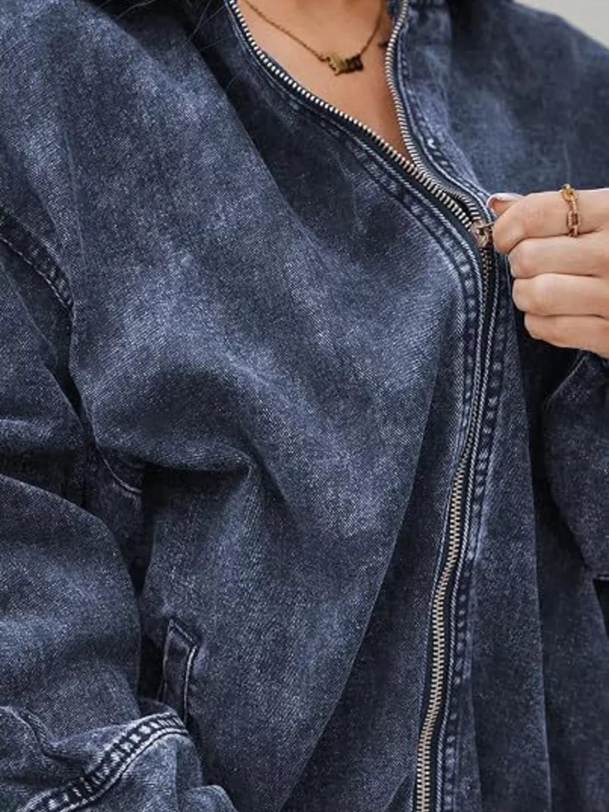 Oversize jacka i denim – bild 11