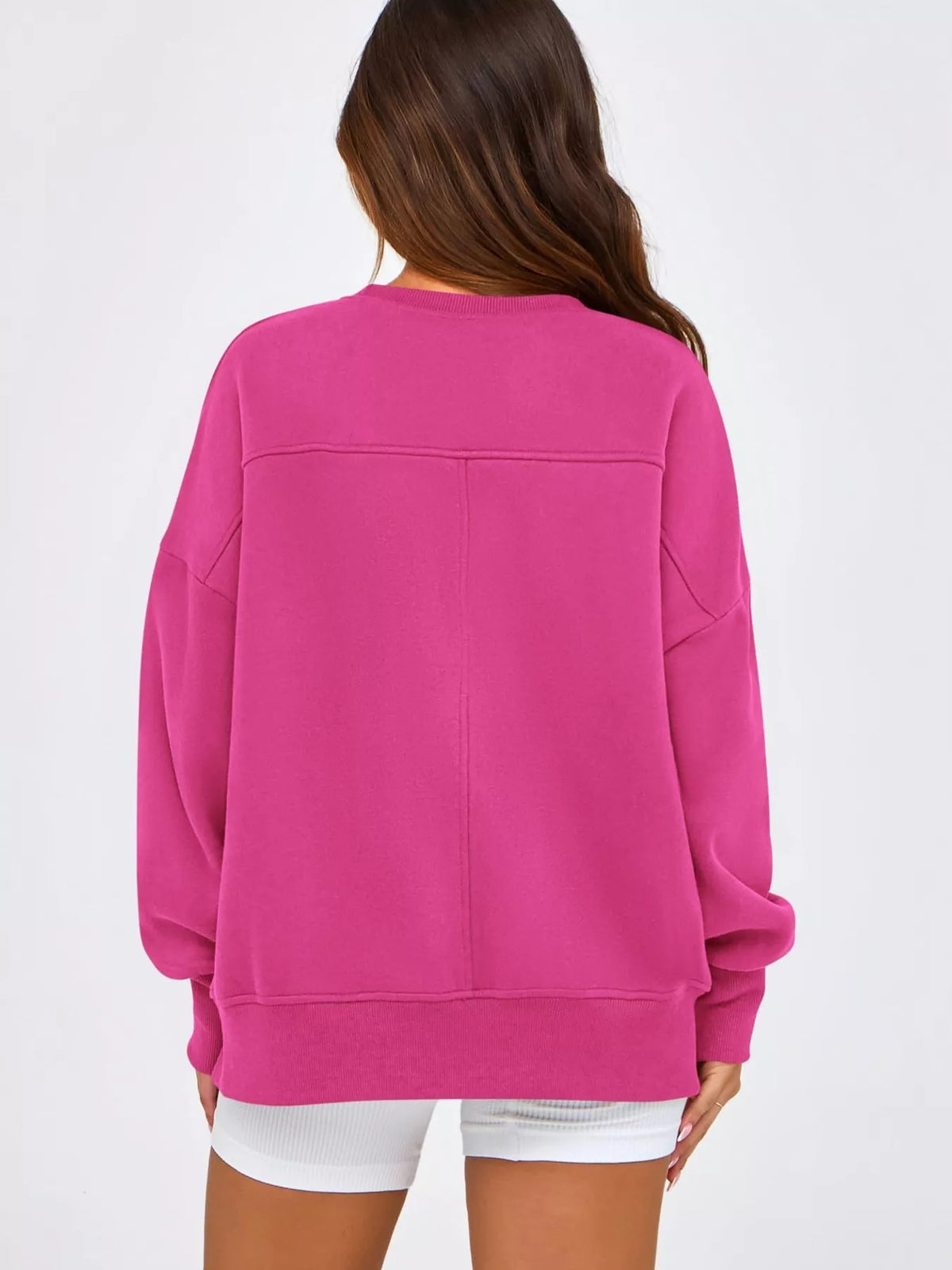 Oversize sweatshirt med rund halsringning – bild 15