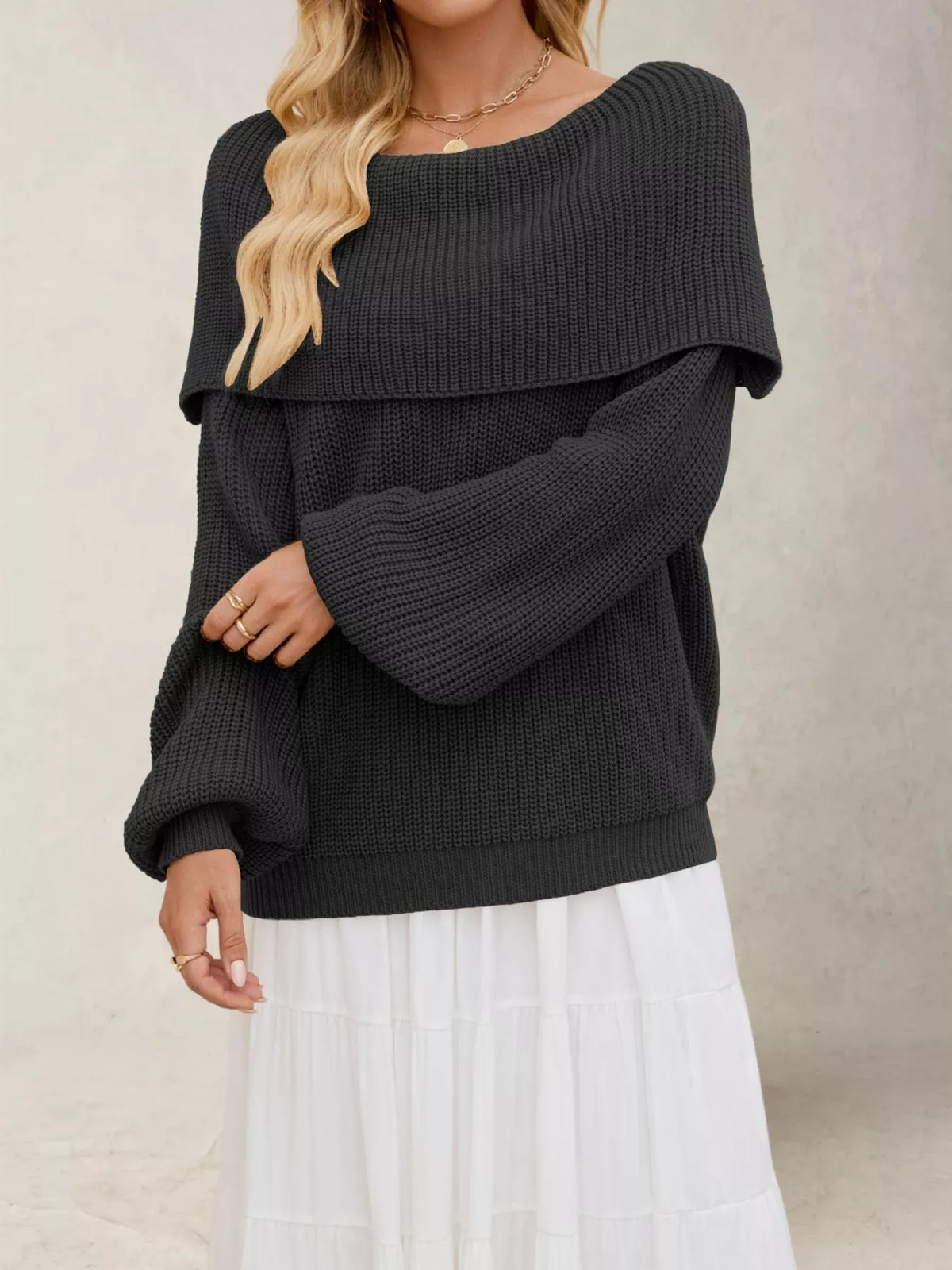 Ribbad oversize tröja – bild 7