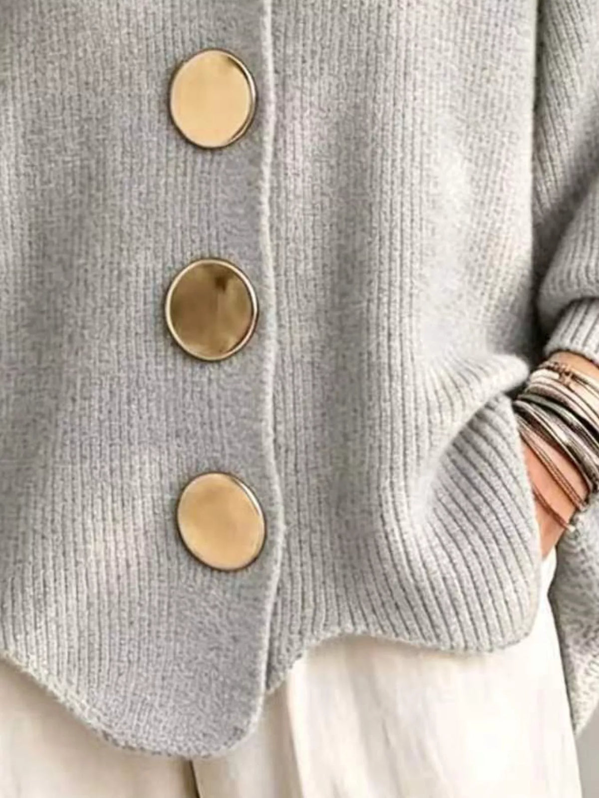 Cardigan med ballongärm och knappstängning – bild 24