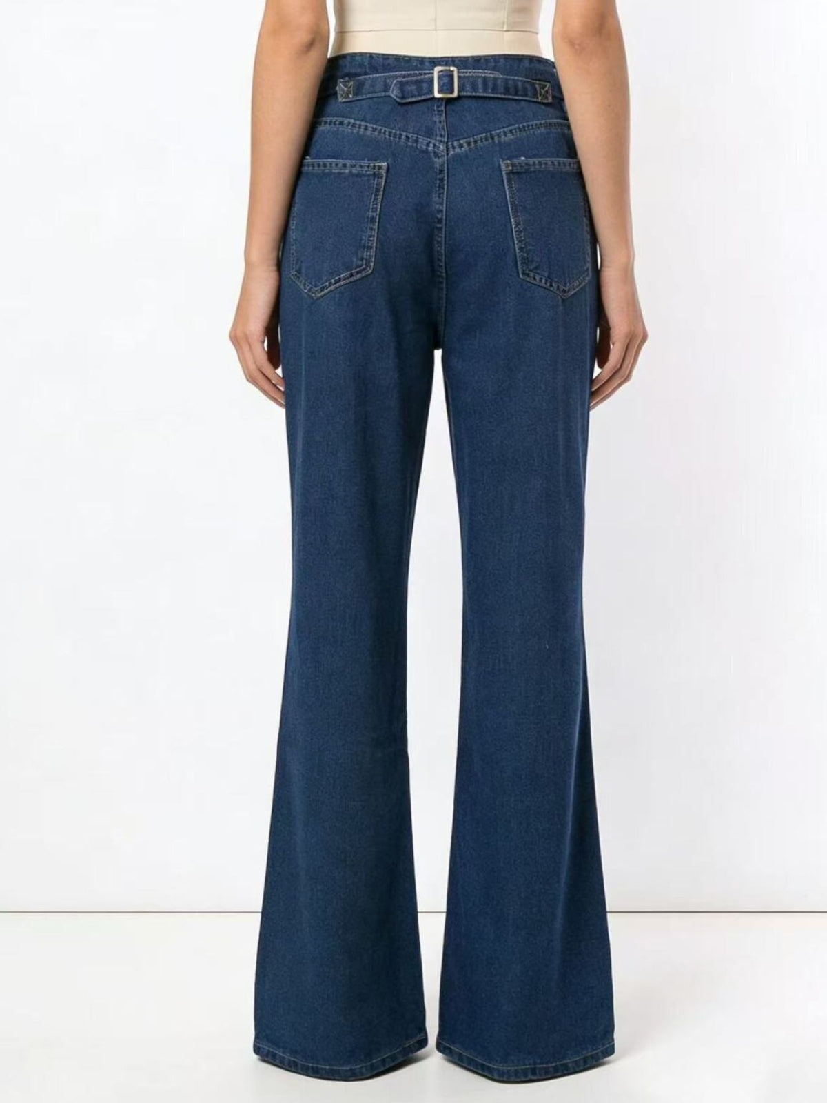 Jeans med mörk indigotvätt och hög midja – bild 5