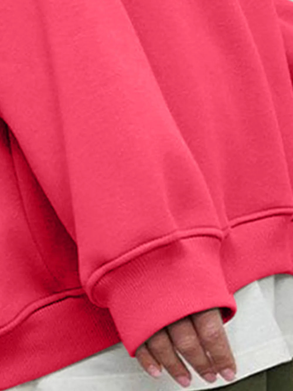 Sweatshirt med rund halsringning och sänkt axel – bild 36