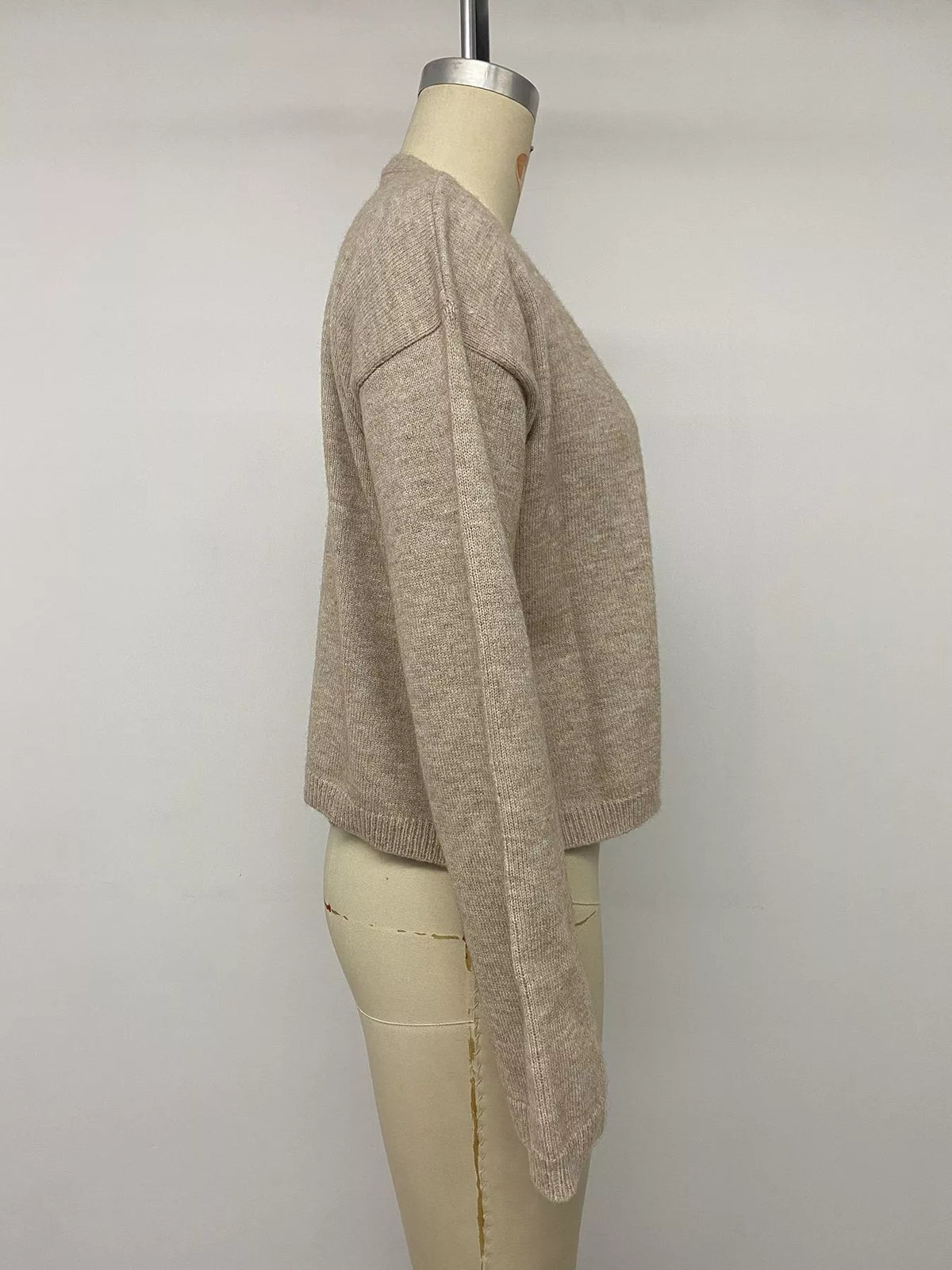Stickad cardigan med öppen modell – bild 11