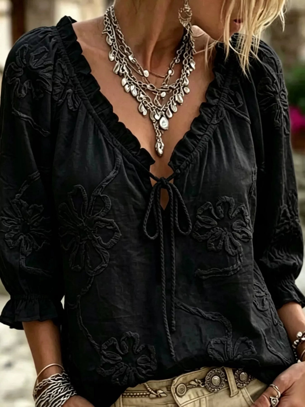 Blommig blus – bild 5