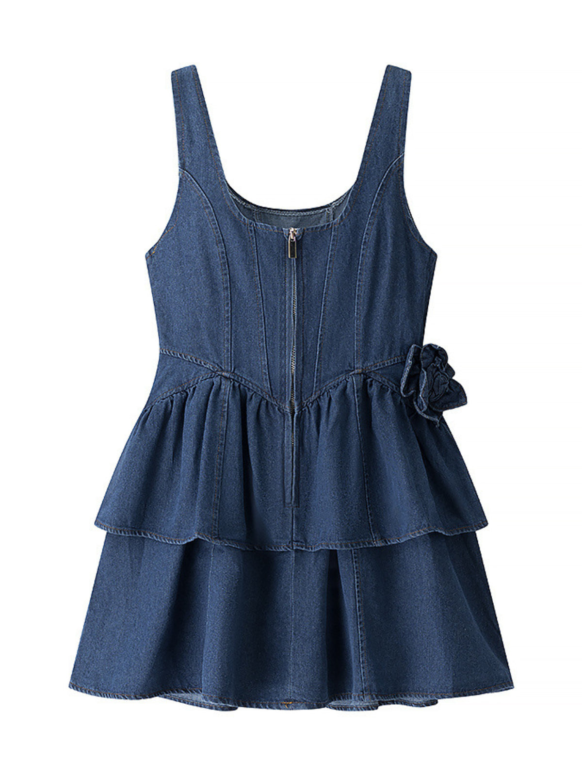 Blommig jeansklänning i denim – bild 6