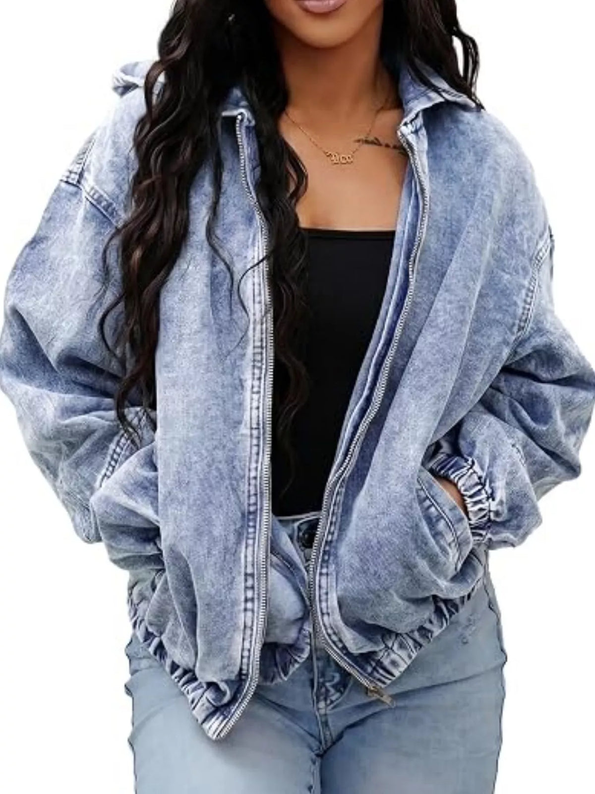 Oversize jacka i denim – bild 4