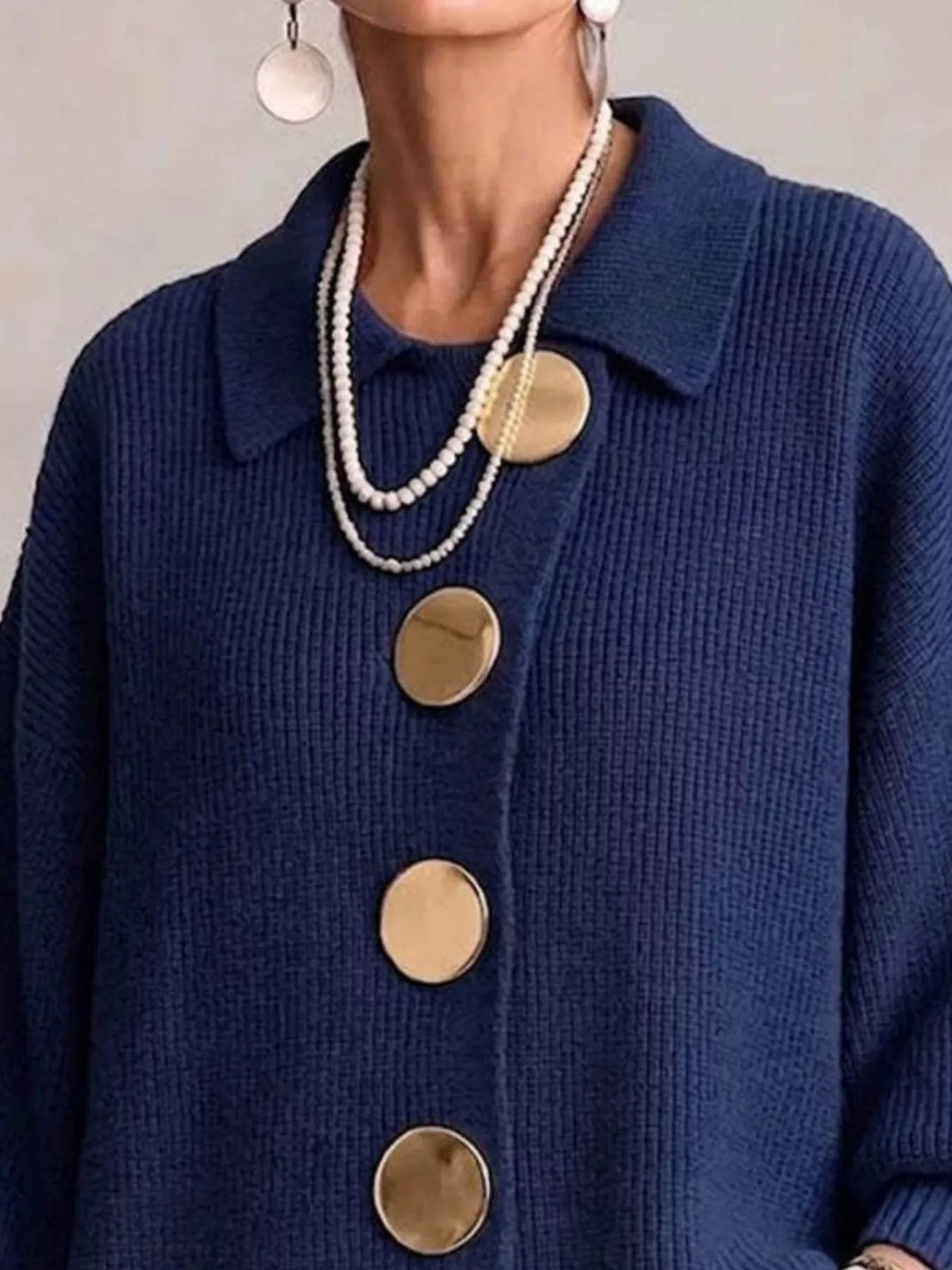 Cardigan med ballongärm och knappstängning – bild 8