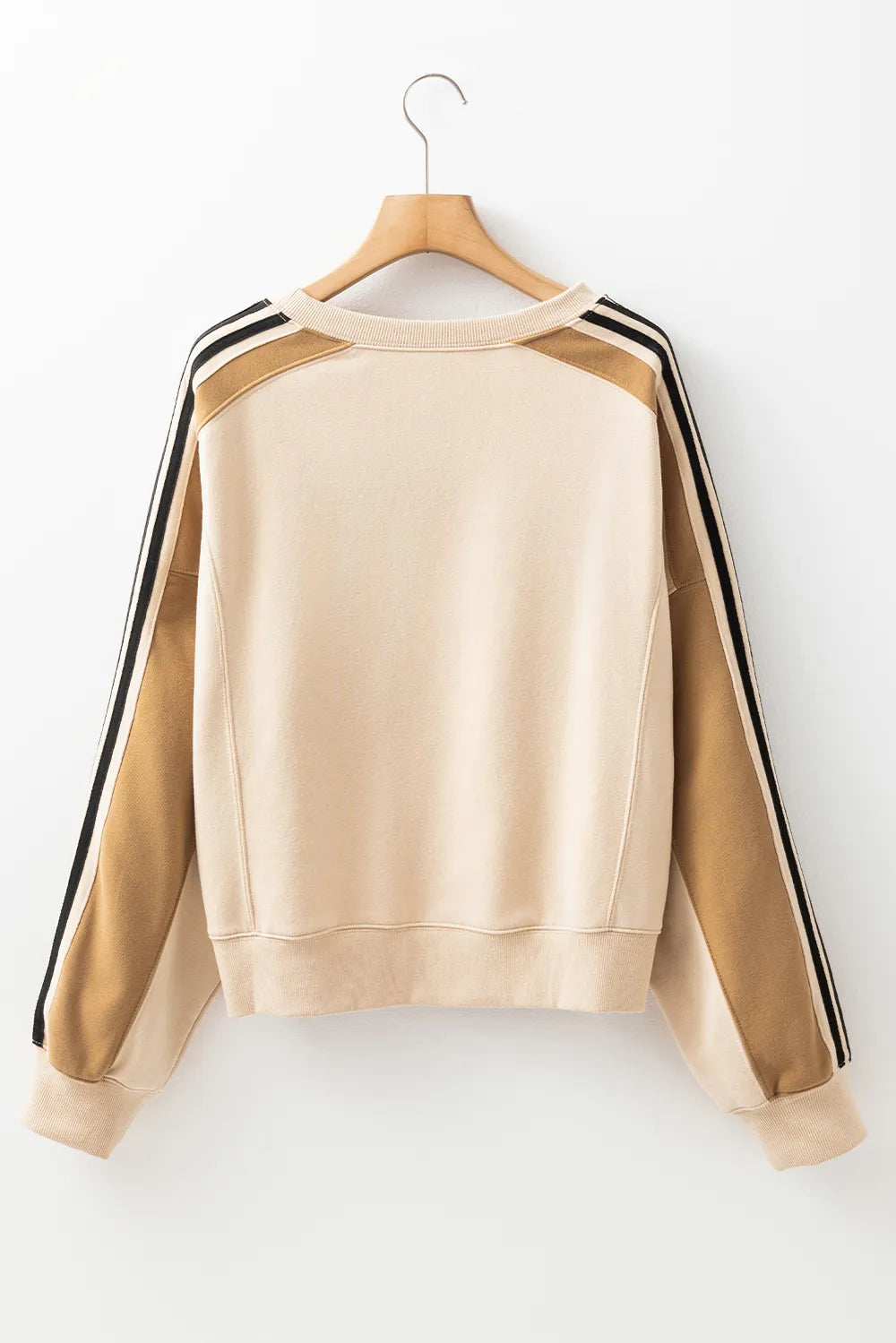 Långärmad sweatshirt med rund halsringning och kontrastsöm – bild 8