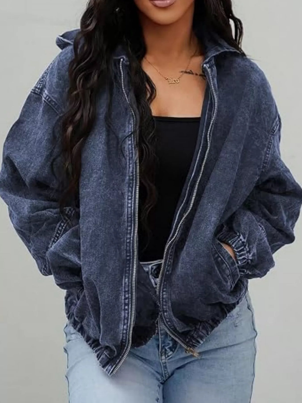 Oversize jacka i denim – bild 8