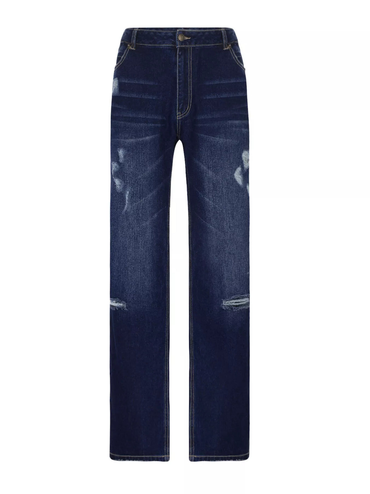 Ledigt sittande jeans med slitna detaljer – bild 8