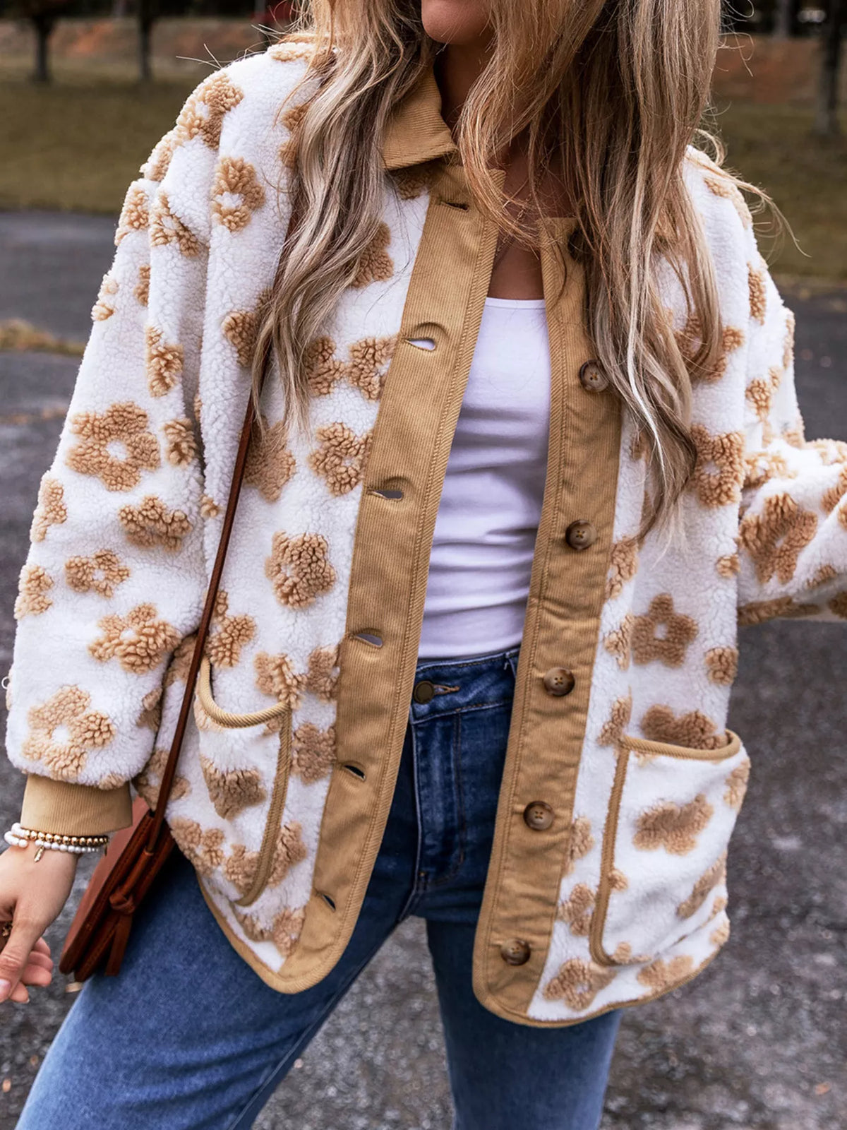 Blommig jacka i fleece – bild 4