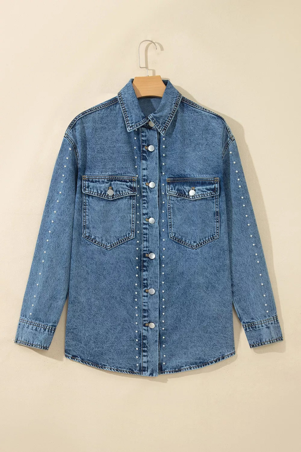 Långärmad jacka i denim – bild 6