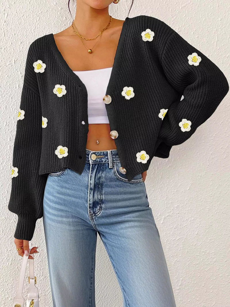 Blommig cardigan