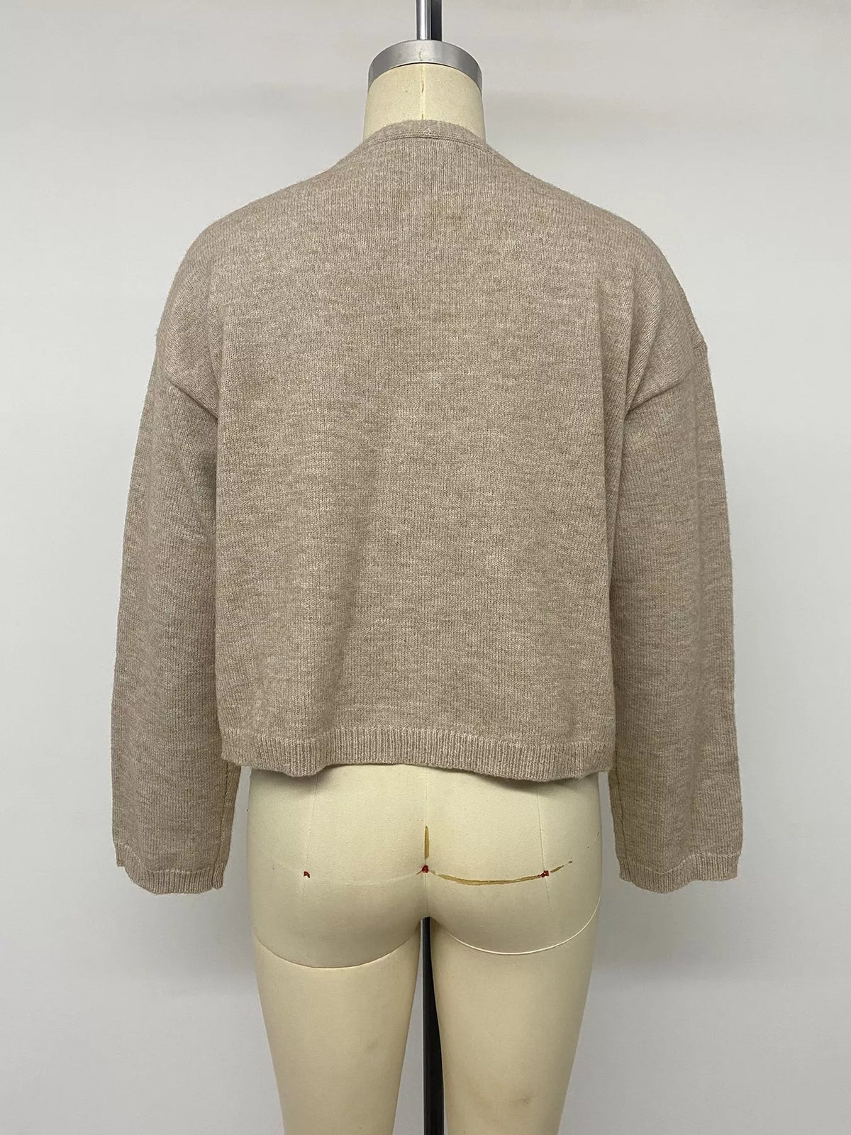Stickad cardigan med öppen modell – bild 12