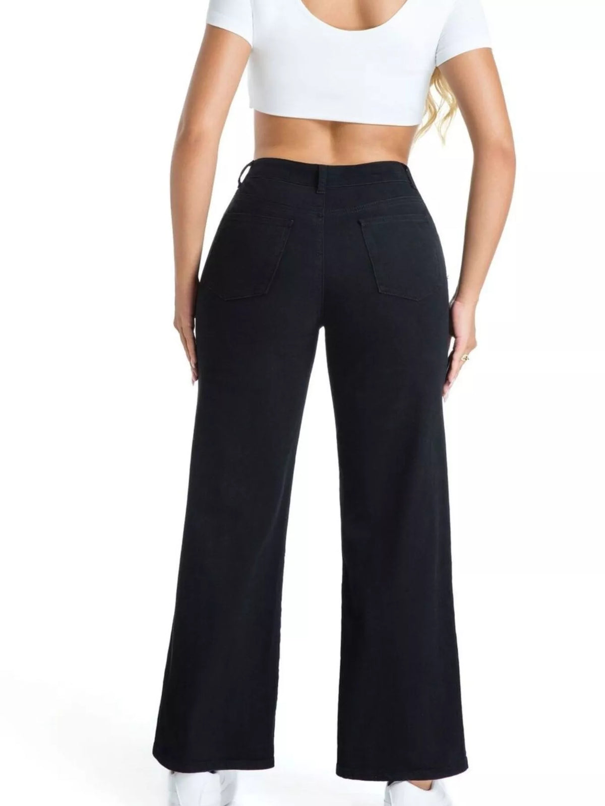 Raka jeans med fransad kant – bild 10