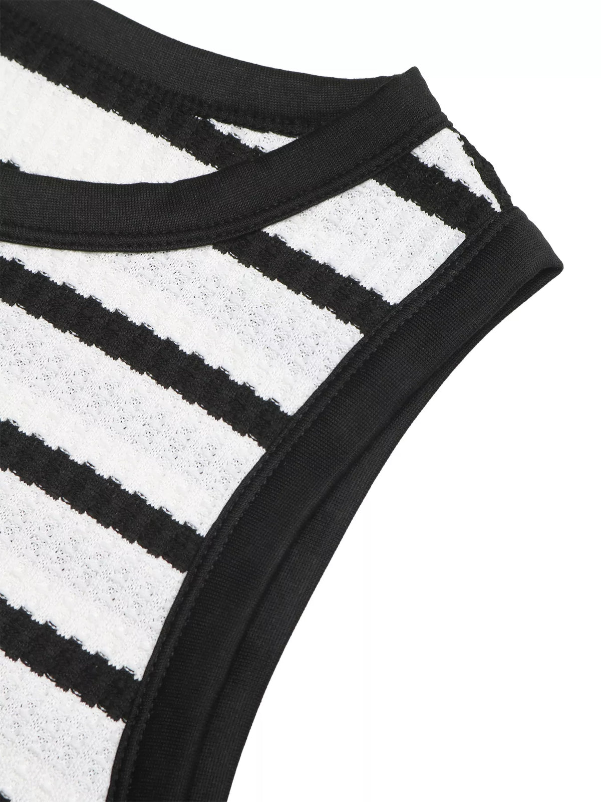 Randig figurnära ärmlös midiklänning med slits i polyester – bild 8