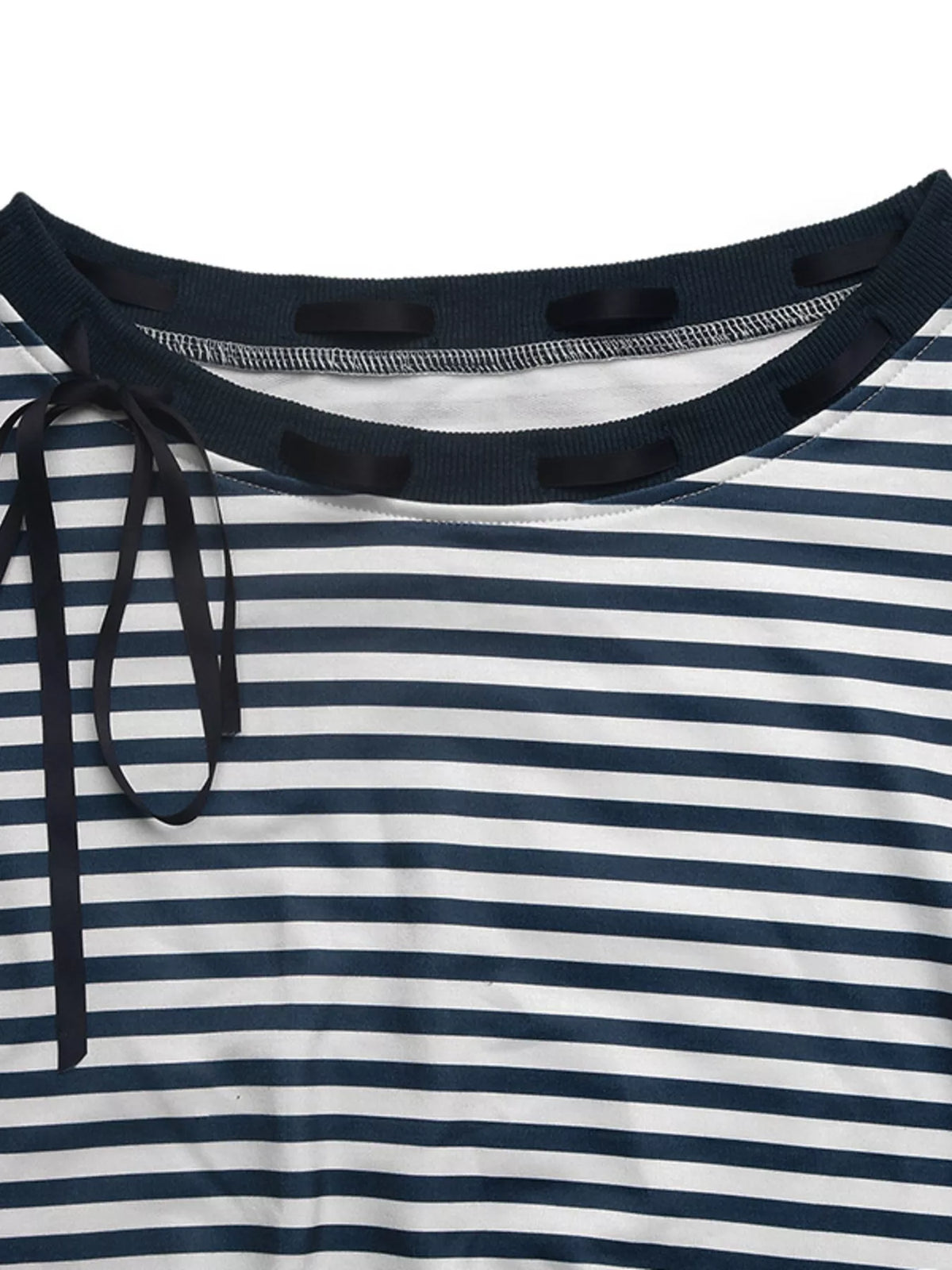 Randig ribbad sweatshirt med knytdetalj – bild 9