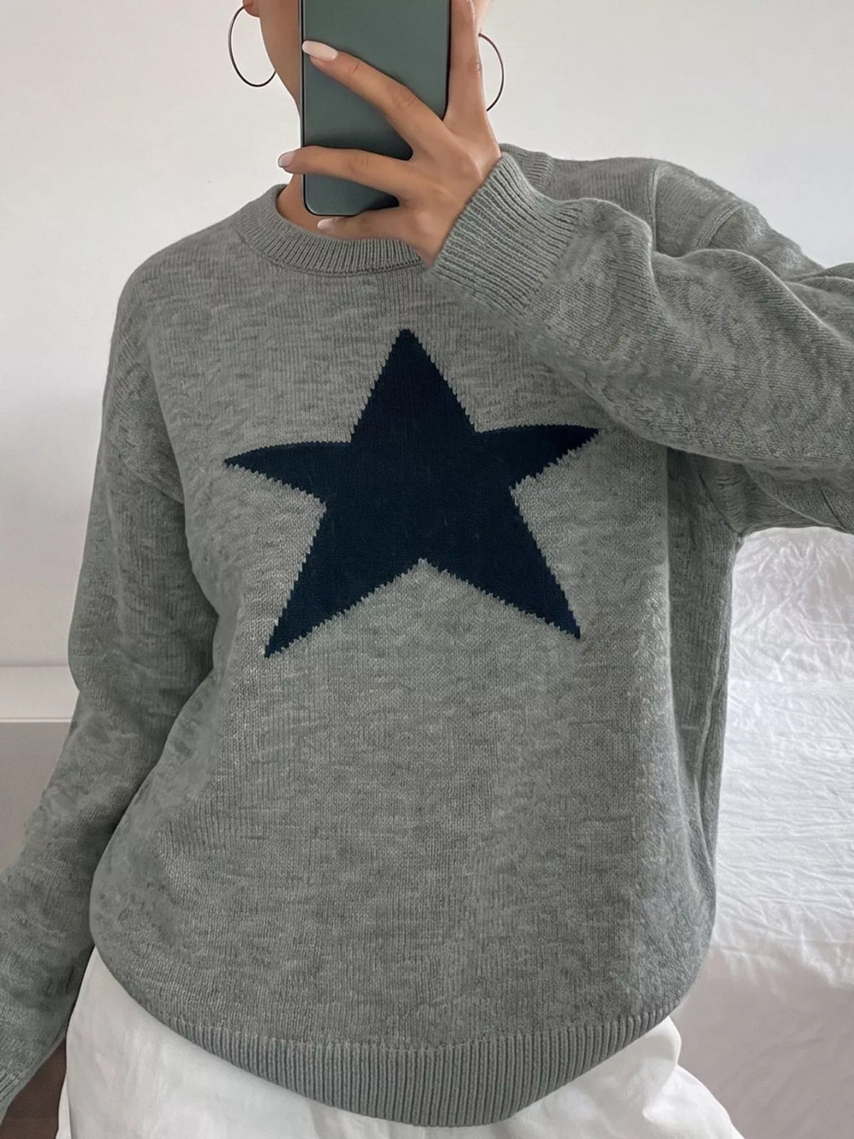 Stjärnmönstrad tröja med stjärnmotiv – bild 4