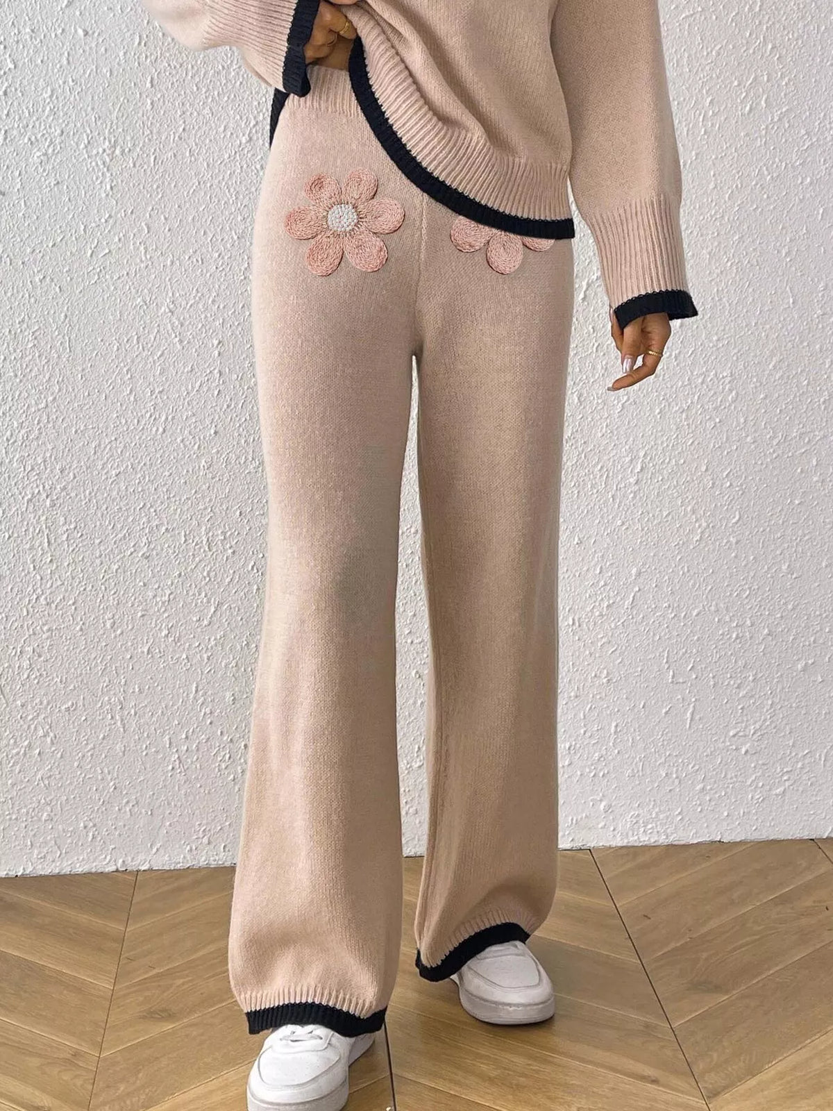 Blommiga byxor med hög midja – bild 3