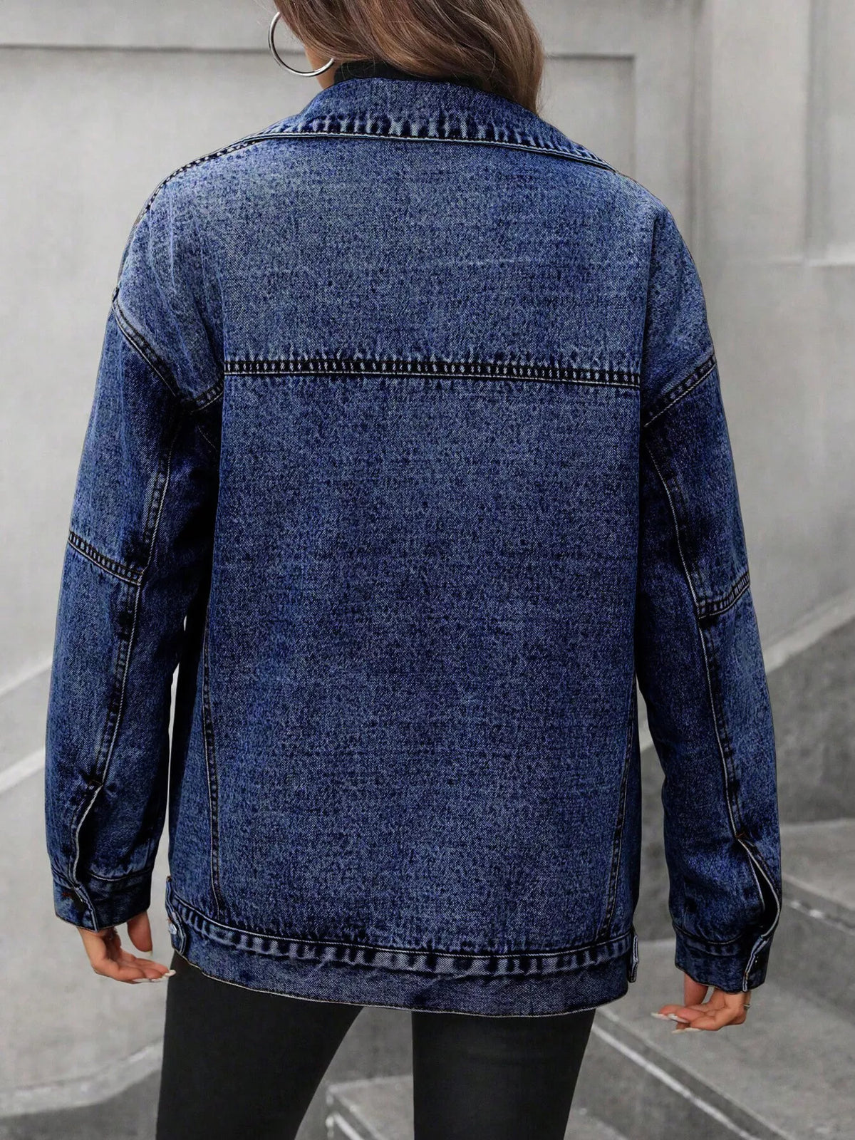 Fodrad jacka i denim – bild 5
