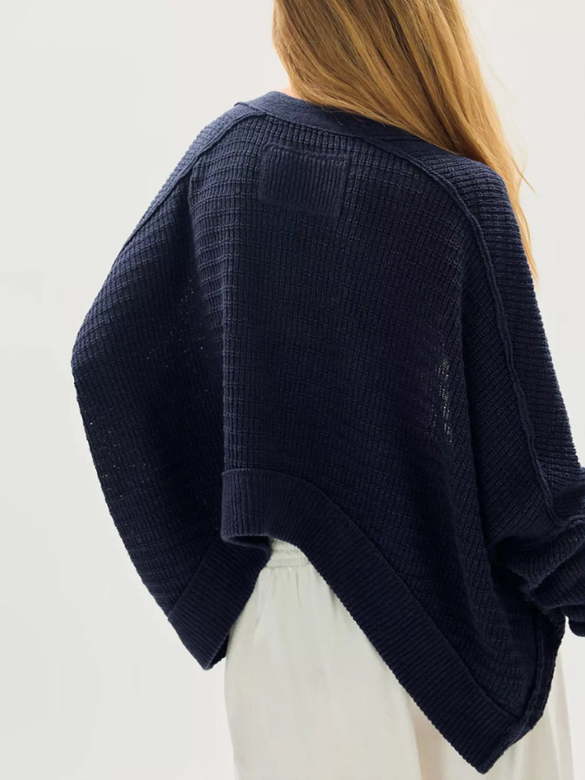 Våffelstickad cardigan – bild 6