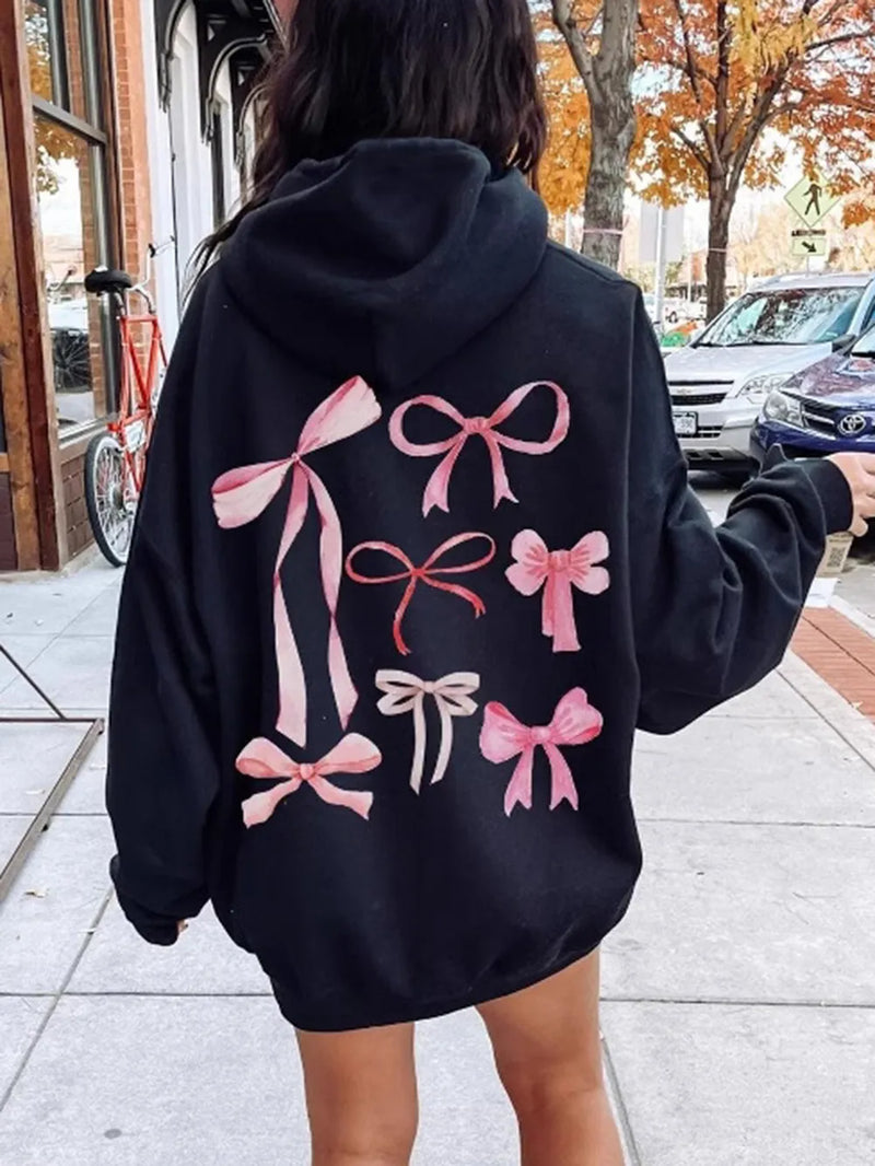 Långärmad hoodie med rosett