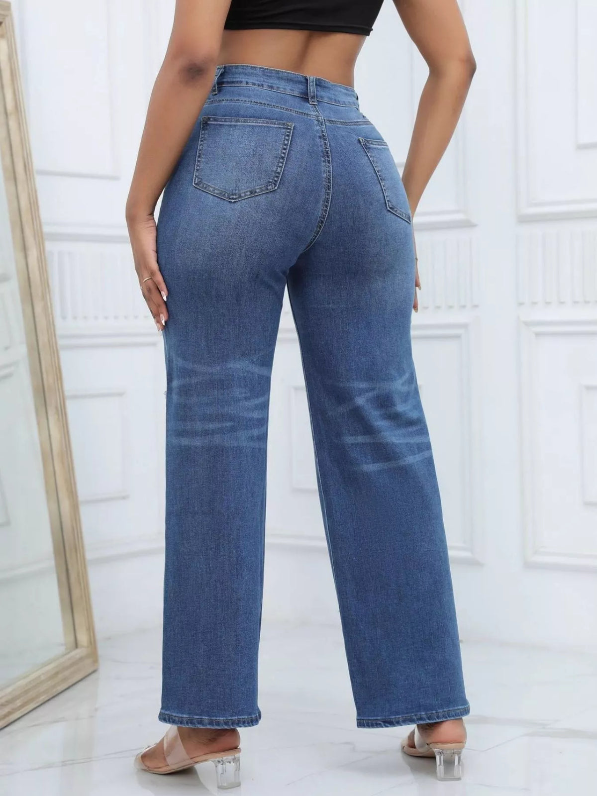 Vida jeans med slitningar och fickor – bild 11