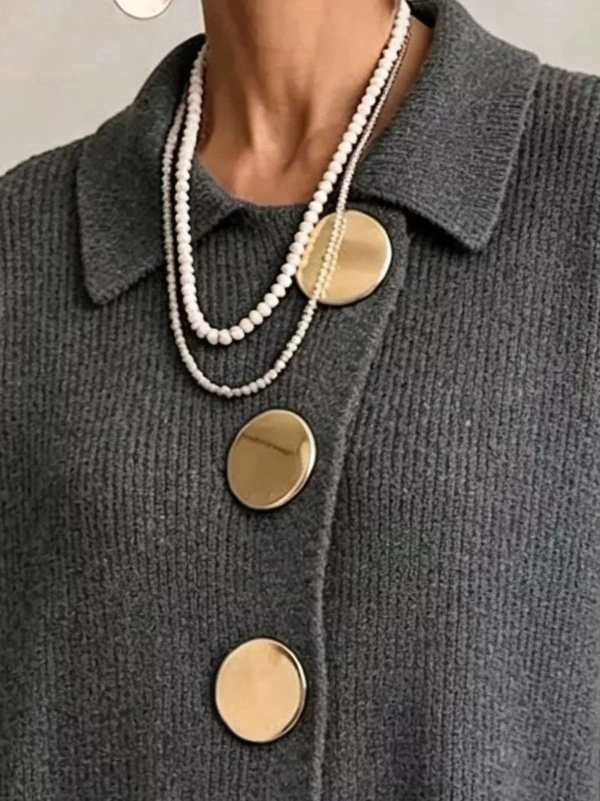 Cardigan med ballongärm och knappstängning – bild 17