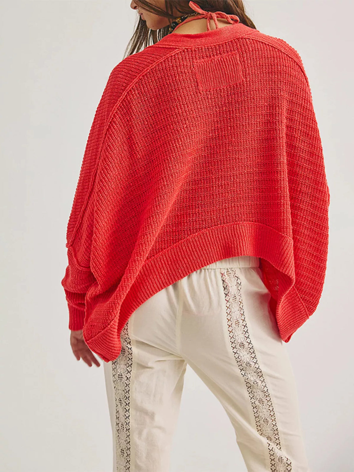 Våffelstickad cardigan – bild 8