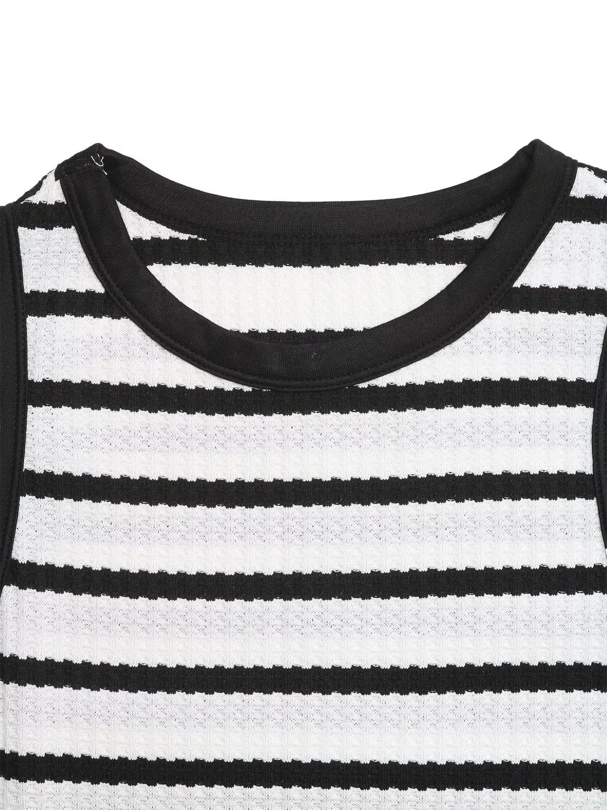 Randig figurnära ärmlös midiklänning med slits i polyester – bild 7