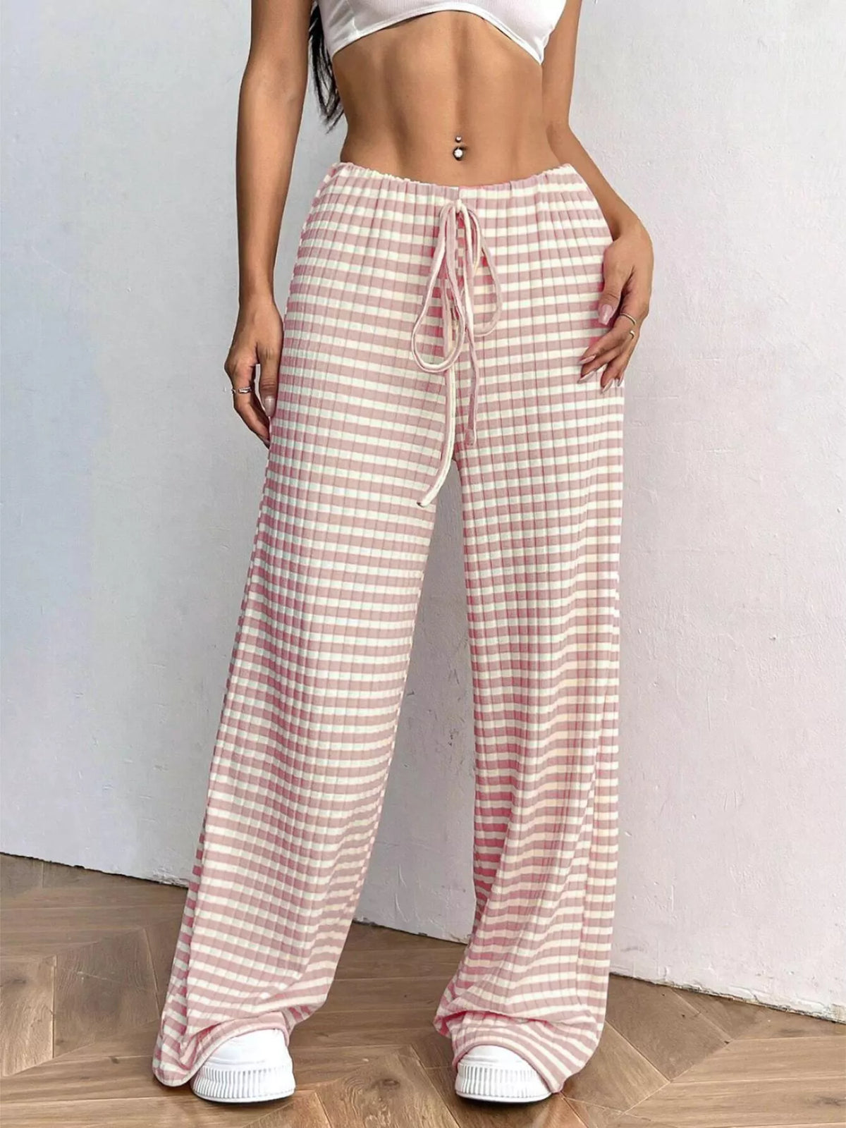 Randiga ribbade byxor – bild 3