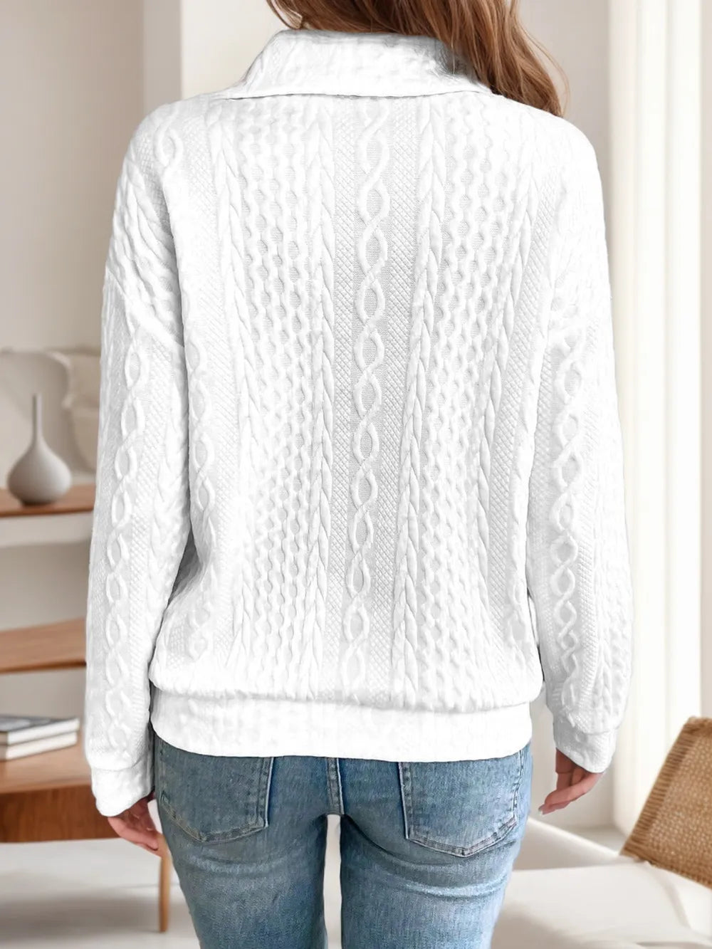 Långärmad sweatshirt med krage – bild 2