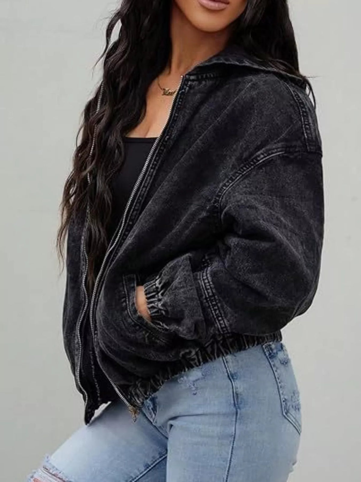 Oversize jacka i denim – bild 2
