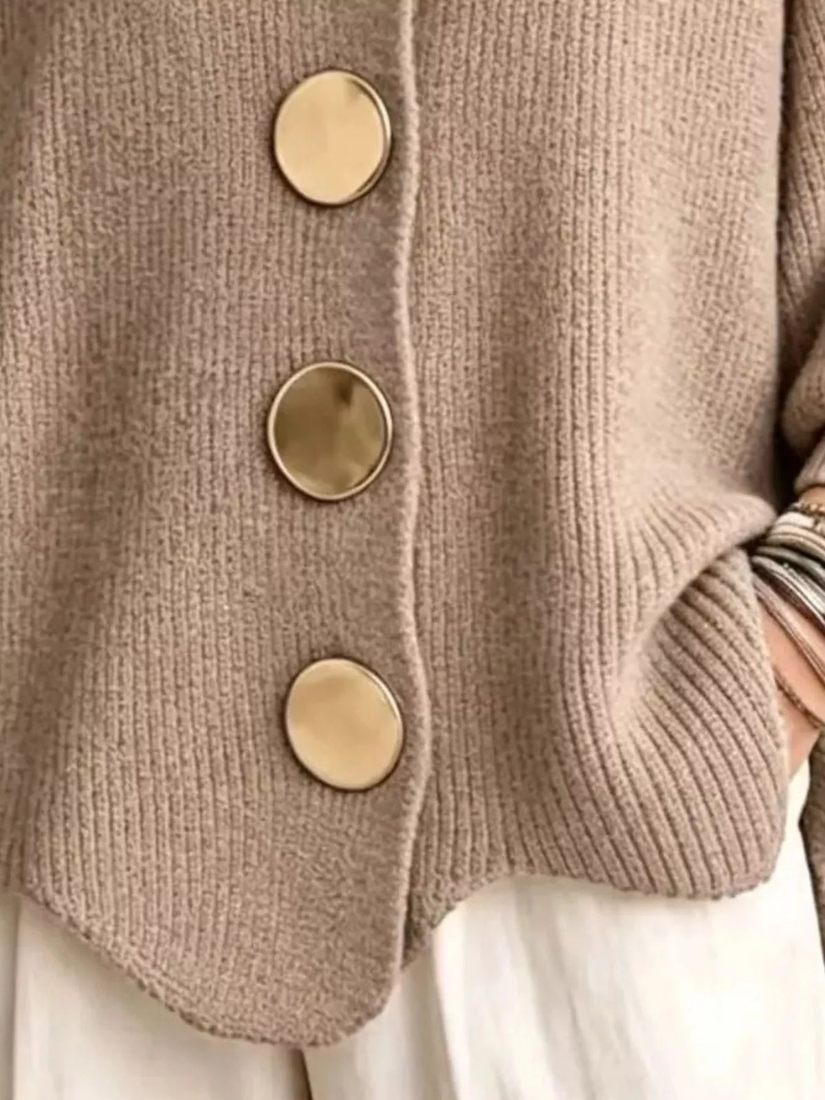 Cardigan med ballongärm och knappstängning – bild 27