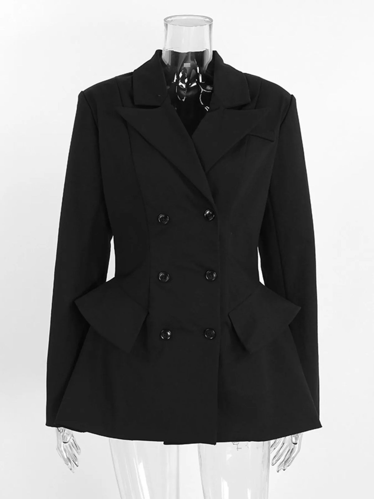 Dubbelknäppt blazer med lockfickor – bild 9