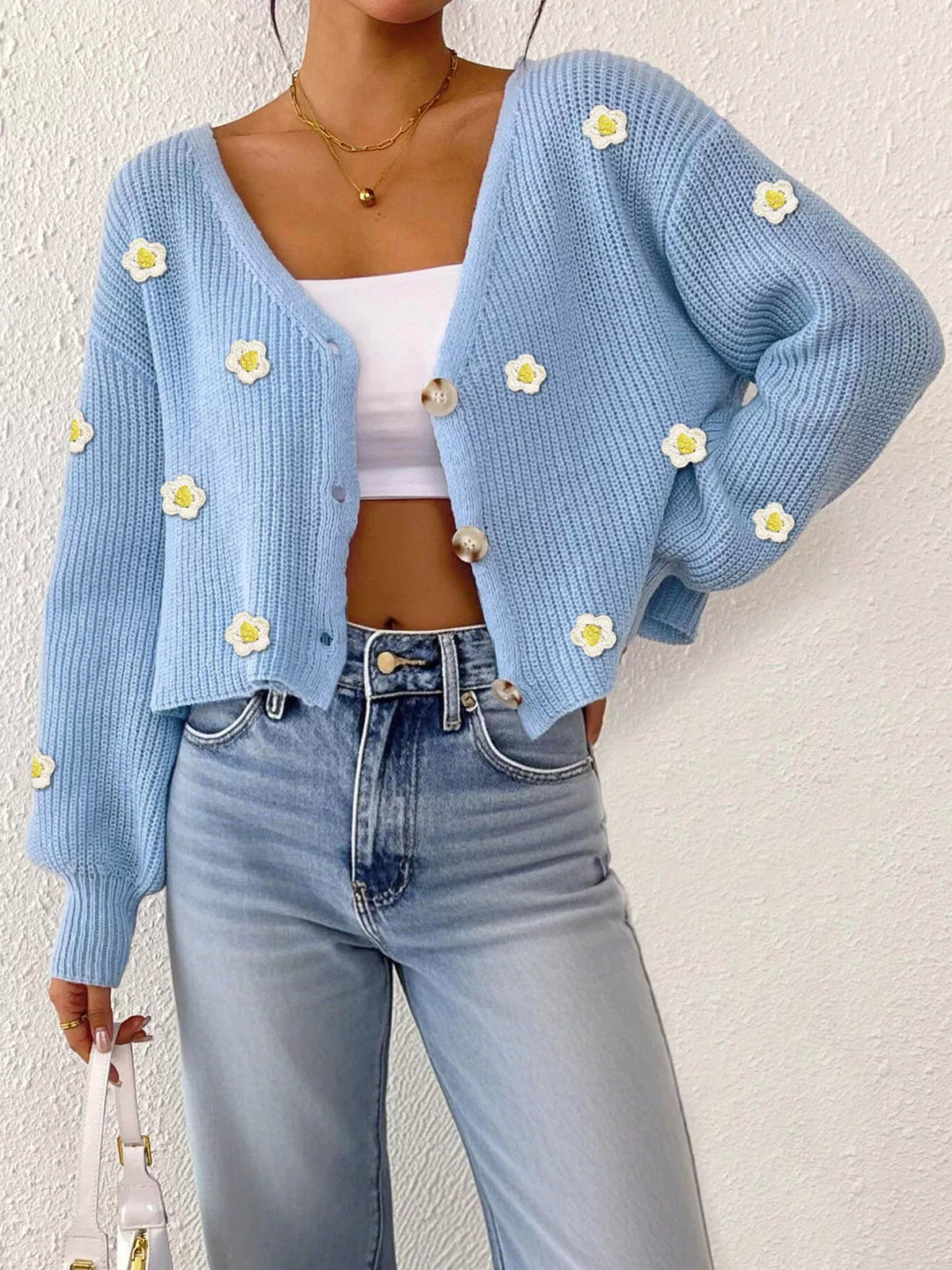 Blommig cardigan – bild 9