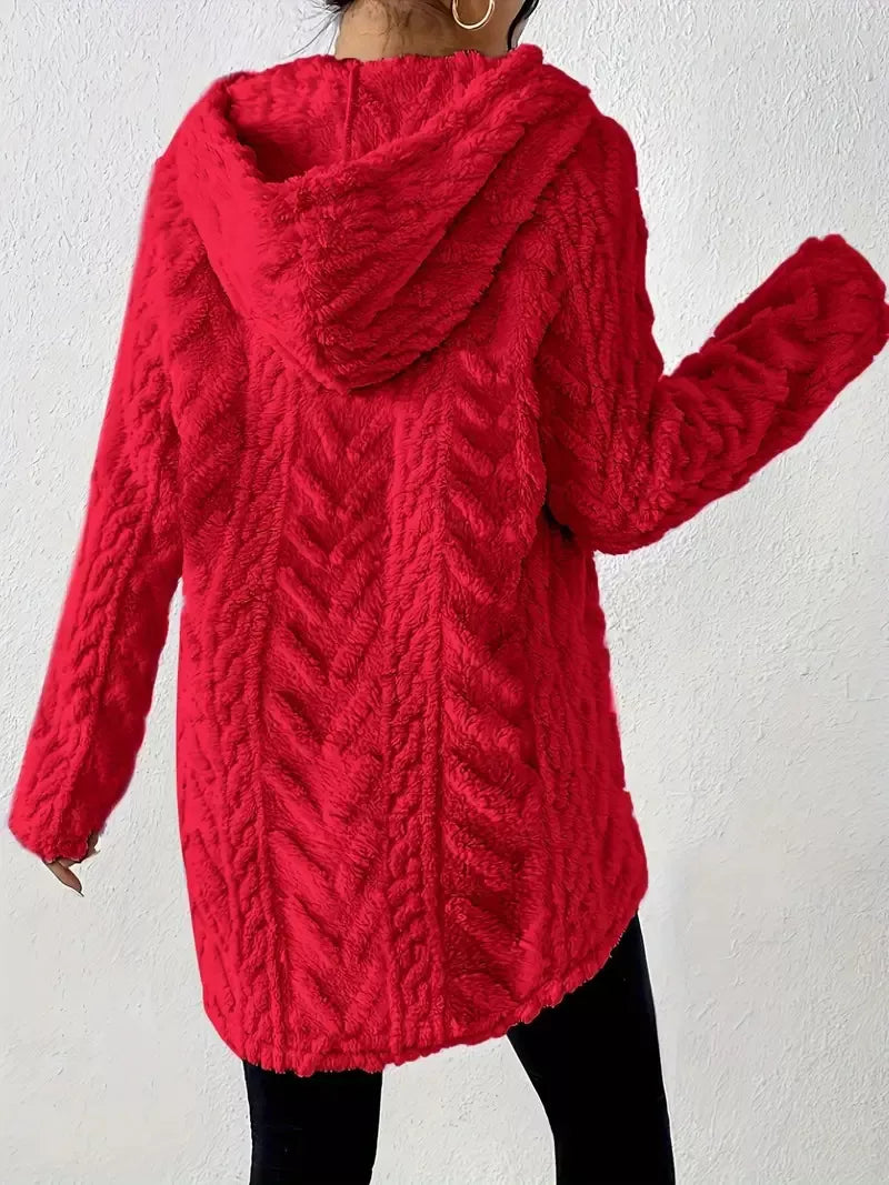 Strukturerad hoodie i fleece – bild 24