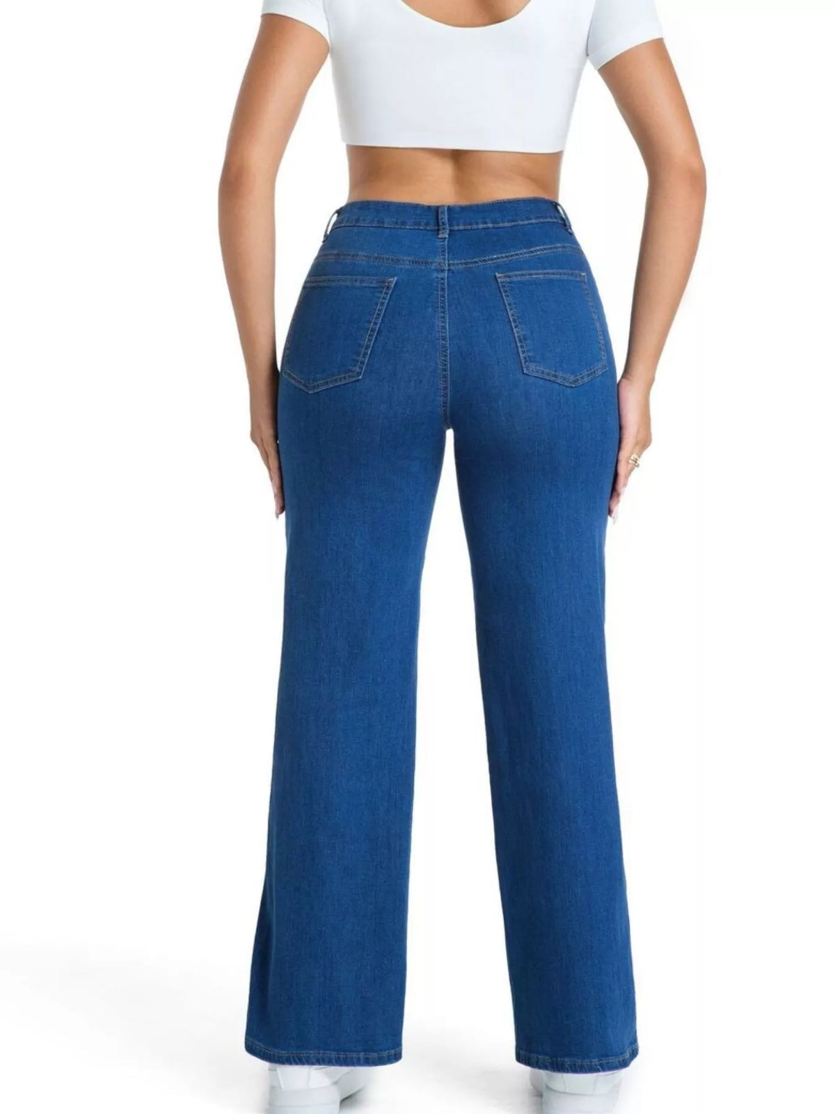 Raka jeans med fransad kant – bild 16