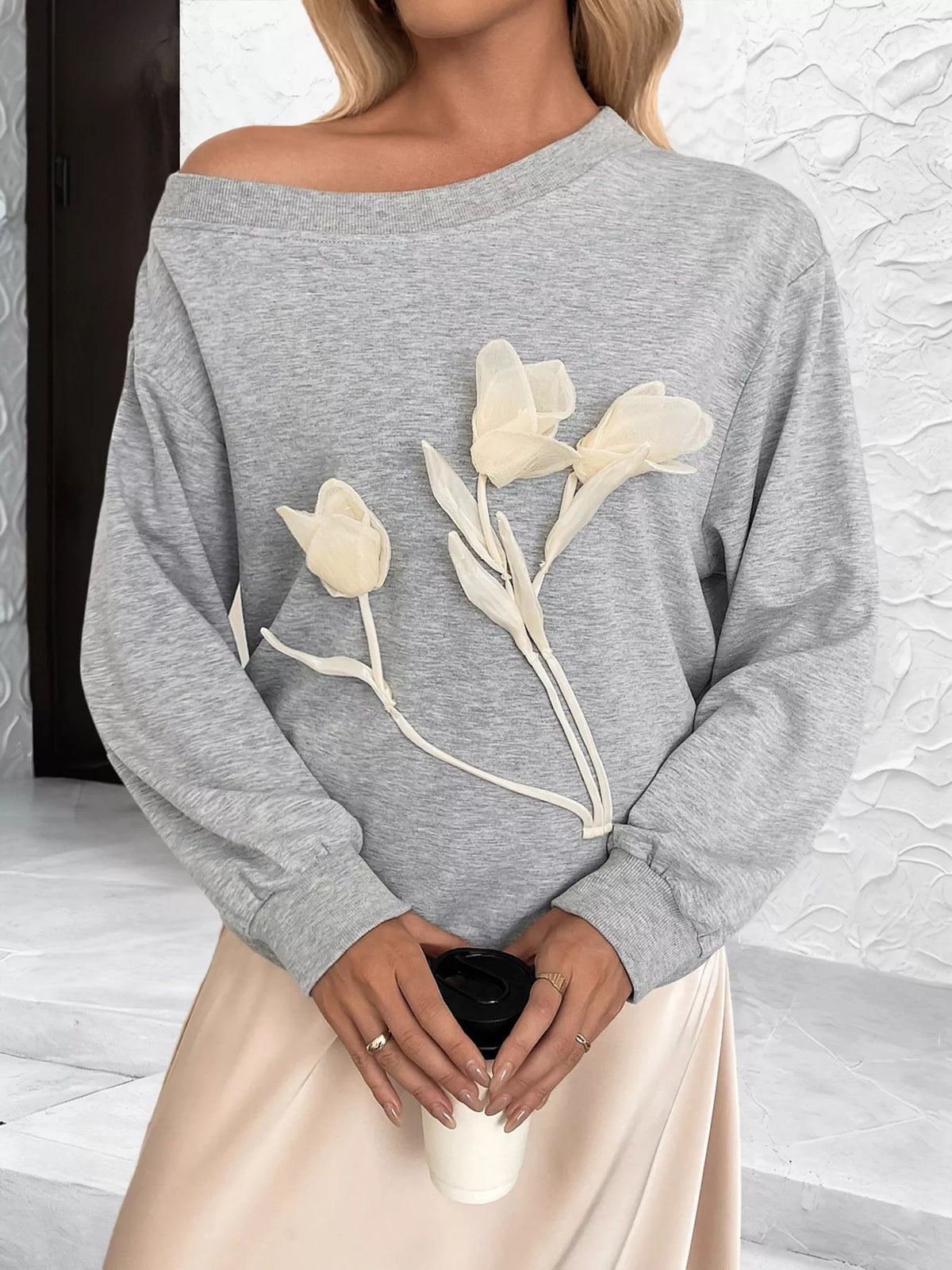 Blommig sweatshirt – bild 5