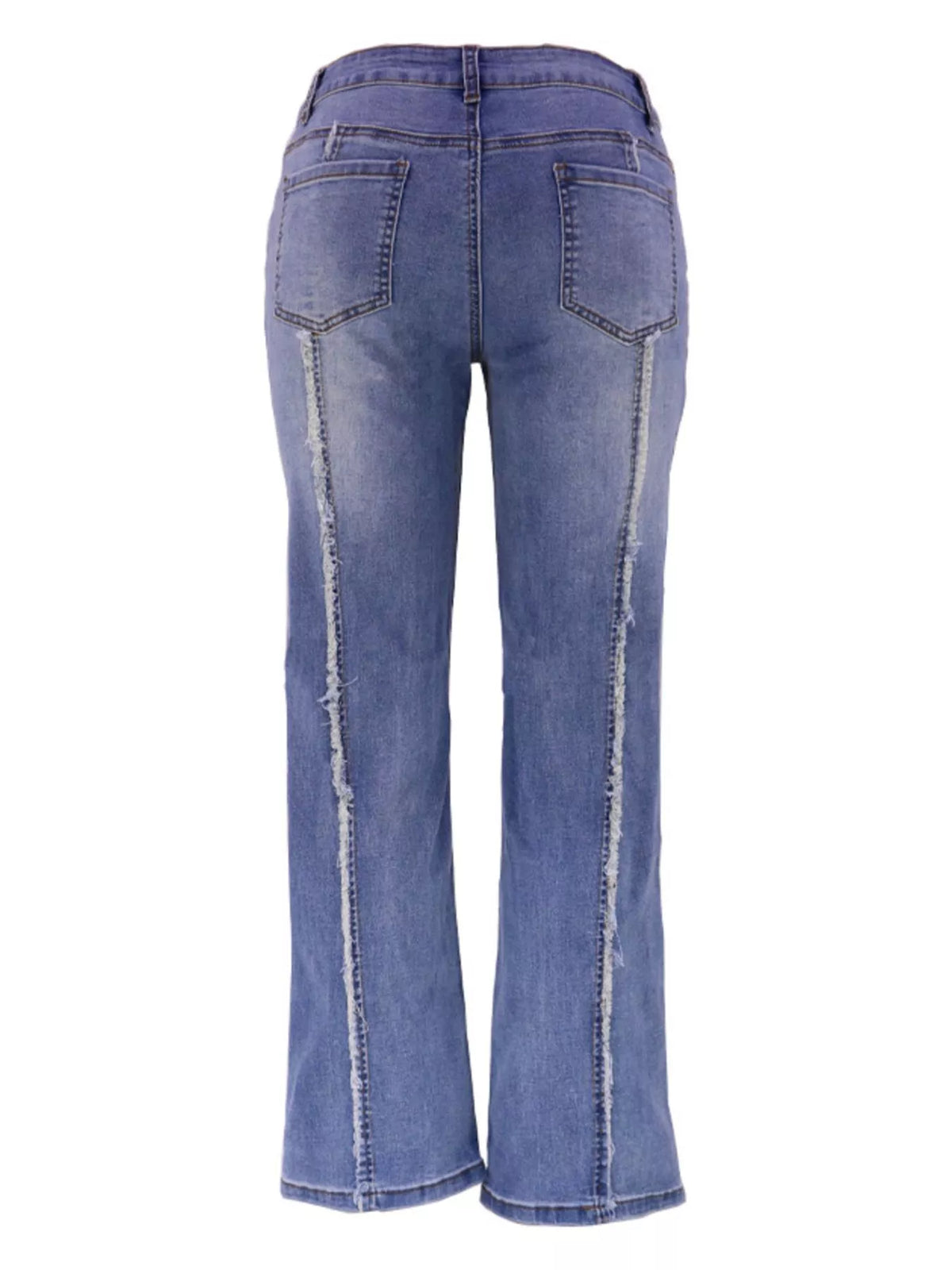 Randiga jeans med låg midja – bild 9